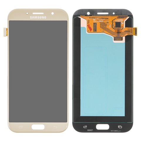 Дисплей для Samsung A720 Galaxy A7 2017 , золотистий, без рамки, Original PRC , original glass