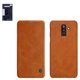 Чехол Nillkin Qin leather case для Samsung J800 Galaxy J8, коричневый, книжка, пластик, PU кожа, #6902048161467