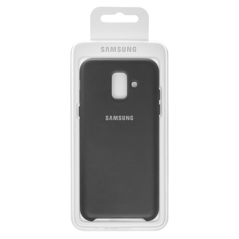 Чехол Dual Layer для Samsung A600 Dual Galaxy A6 2018 , черный, силикон, поликарбонат, Original, #EF PA600CBEGRU
