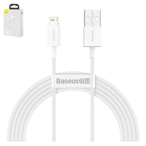 USB кабель Baseus Superior, USB тип A, Lightning, 200 см, 2,4 А, білий, #CALYS C02