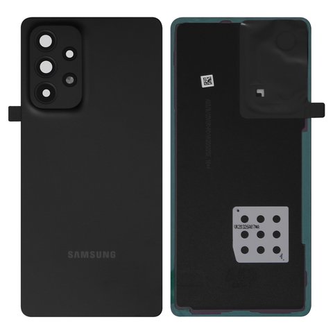 Задня панель корпуса для Samsung A536 Galaxy A53 5G, чорна, із склом камери