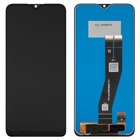Дисплей для Samsung A037F Galaxy A03s, черный, Best copy, без рамки, Сopy, c черным шлейфом, 160,5x72 mm 
