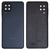 Задня панель корпуса для Samsung M225 Galaxy M22, чорна, із склом камери