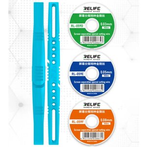 Струна для відклеювання скла RELIFE RL 059 Plus, 0,08 мм, 0,05 мм, 0,03 мм, 100 м, 5 in 1