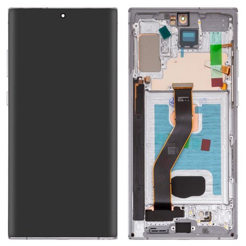 Дисплей для Samsung N975F Galaxy Note 10 Plus, серебристый, с рамкой, High Copy, OLED 