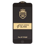 Защитное стекло ESD 6D для Apple iPhone 7 Plus, iPhone 8 Plus, совместимо с чехлом, Full Glue, Anti-Static, (без упаковки), черный
