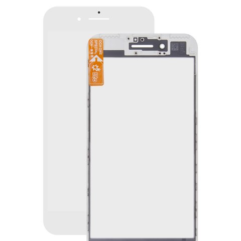 Стекло корпуса для iPhone 7 Plus, с рамкой, с OCA пленкой, белое