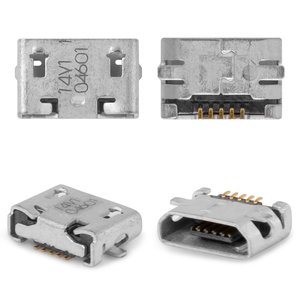 Коннектор зарядки для Nokia 105, 207, 208, 220 Dual SIM, 230 Dual Sim, 500 Asha Dual Sim, 503 Asha Dual Sim, 710 Lumia, 5 pin, micro USB тип B
