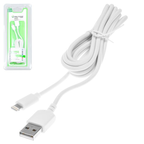 USB кабель Bilitong, USB тип A, Lightning, 150 см, белый