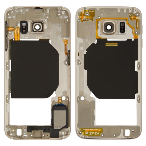 Parte media de carcasa puede usarse con Samsung G920FD Galaxy S6 Duos, dorada