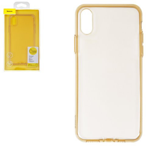 Case Baseus compatible with iPhone XS, golden, transparent, Dust Free, silicone  #ARAPIPH58 A0V