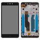 LCD compatible with Xiaomi Redmi Note 4X, (black, with frame, original (change glass) , glued touchscreen, Snapdragon, BV055FHM-N00-1909_R1.0)