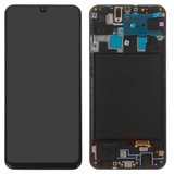 LCD compatible with Samsung A205 Galaxy A20, A205F/DS Galaxy A20, M107F/DS Galaxy M10s, (black, with frame, Original (PRC))