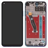 LCD compatible with Huawei P40 Lite E, Y7p, (dark blue, with frame, Original (PRC), aurora Blue, ART-L28/ART-L29/ART-L29N)