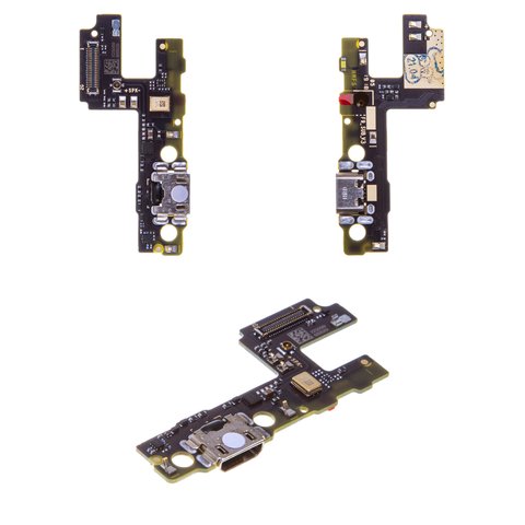 Flat Cable compatible with Xiaomi Mi Play, charge connector, with microphone, with components, Original PRC , charging board, M1901F9E 