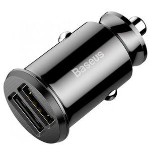 Car Charger Baseus Grain, black, 3.1 A, 2 outputs, 12 24 V  #CCALL ML01