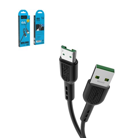 USB Cable Hoco X33, USB type A, micro USB type B, 100 cm, 4 A, black, VOOC  #6931474709141