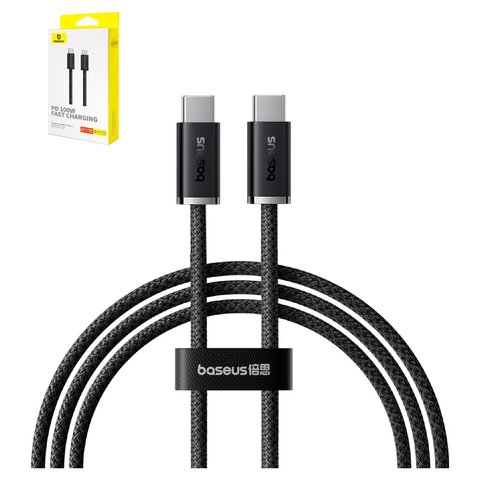 Cable USB Baseus Dynamic 3 Series, 2xUSB tipo C, 100 cm, 100 W, negro, #P10367000111 00