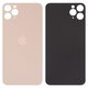 Housing Back Cover compatible with iPhone 11 Pro Max, (golden, no need to remove the camera glass, Original (PRC), big hole, matte gold)