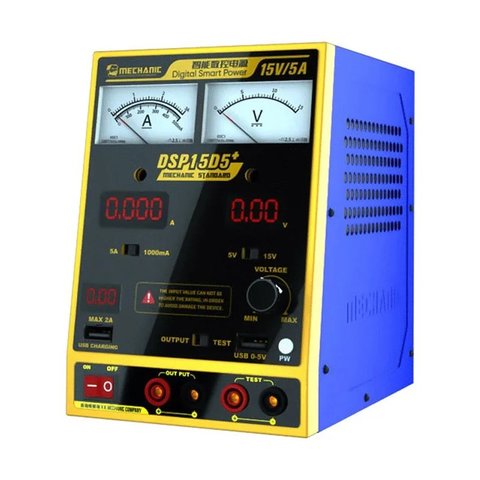 Laboratory Power Supply Mechanic DSP15D5+, single channel, transformer, up to 15 V, up to 5 A, combined indicators 