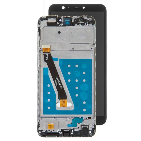 LCD compatible with Huawei Enjoy 7s, P Smart, black, Logo Huawei, with frame, High Copy, FIG L31 FIG LX1