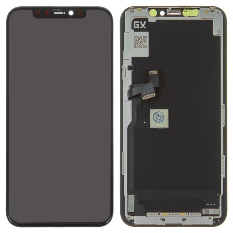 LCD compatible with iPhone 11 Pro, black, with frame, HC, AMOLED , GX OEM soft 