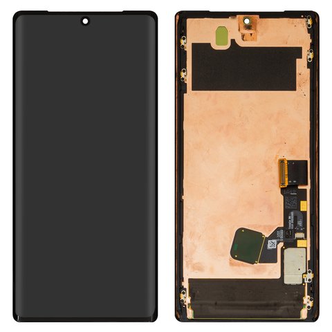 LCD compatible with Google Pixel 6 Pro, black, with frame, original change glass  , GLUOG, G8VOU 