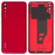 Panel trasero de carcasa puede usarse con Huawei Y7 Pro (2019), roja, coral red