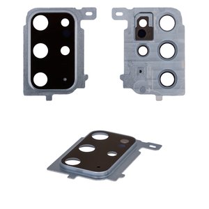 Vidrio de cámara puede usarse con Samsung G985 Galaxy S20 Plus, azul claro, con marcos, cloud blue