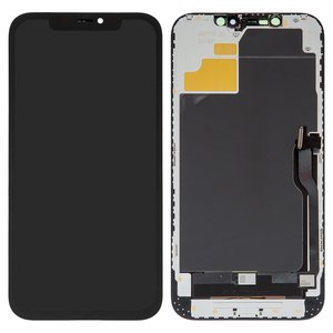 Pantalla LCD puede usarse con iPhone 12 Pro Max, negro, con marco, AAA, TFT , ZY LTPS HD+