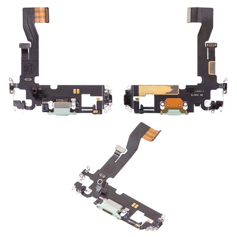 Cable flex puede usarse con iPhone 12, iPhone 12 Pro, del conector de carga, verde, con micrófono, con componentes, Original PRC 