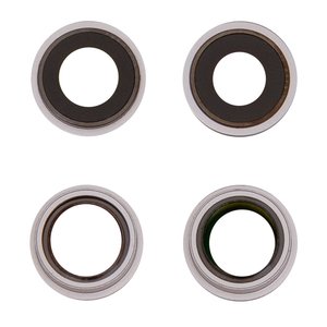 Vidrio de cámara puede usarse con iPhone 13 mini, blanco, con marcos, juego de 2 uds.