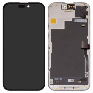 Pantalla LCD puede usarse con iPhone 15 Pro, negro, con marco, HC, sin error, OLED , DD OLED OEM soft, 120Hz, diagnosable