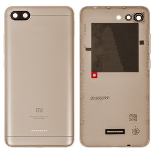 Задня панель корпуса для Xiaomi Redmi 6A, золотиста, на 1 SIM карту