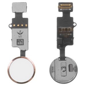 Шлейф для iPhone 7, iPhone 7 Plus, iPhone 8, iPhone 8 Plus, iPhone SE 2020, кнопки Home, розовый, с пластиком, без сканера отпечатков пальцев без Touch ID , YF, 4th gen