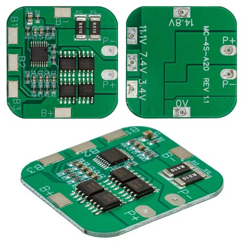 BMS контролер 4S, 10 А, 16,8 B, для Li ion акумуляторів, #TML17092S4A20