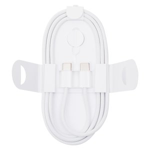 USB кабель, 2xUSB тип C, 100 см, 60 Вт, белый, в нейлоновой оплетке