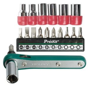 Двухсторонняя трещотка Pro'sKit 1PK-202A с насадками Двухсторонняя трещотка Pro'sKit 1PK-202A с насадками